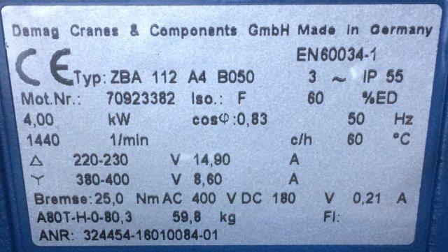 DEMAG MOTOR-ZBA 112 A 4 B050 0