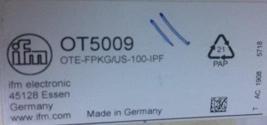IFM-OT 5009 OTE-FPKG/US-100-IPF